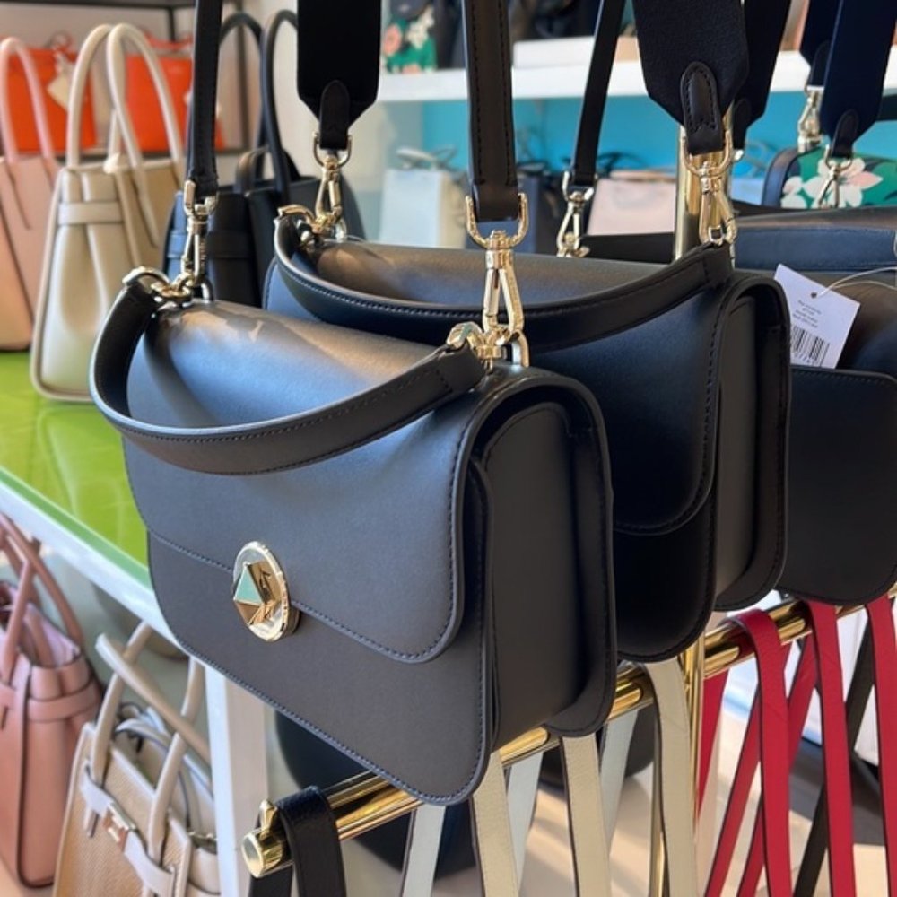 Kate Spade Flap Crossbody Smooth Leather Black - Picture 7 of 16